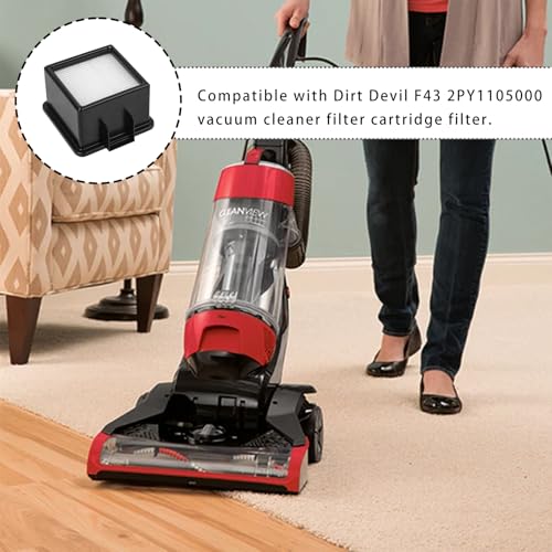 Image of 2Pcs F43 HEPA Filter and Foam Filters for Dirt Devil UD20005 UD20010 Cyclonic Quick Vac Upright Vacuums, 2PY1105000 1PY1106000 f43 Filter and Foam Filter