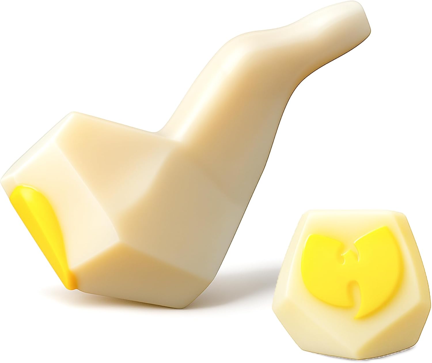 Wu Handmade Smoking Pipe - Organic Tagua Nut Pipe, Unique Art, Eco-Friendly, Hand-Carved, Perfect for Music Fans, Collectors, and DJs (Brown)