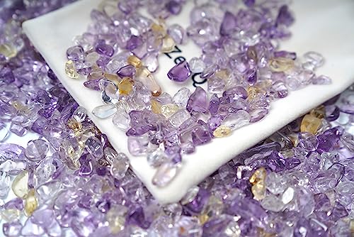 Image of ZenQ 1 lb Crystal Chips, Tumbled Stone Chips for Crafts | Polished, Undrilled Gemstones for Resin Art, Vase Filler, Plant Decor, Candle Making, and DIY Projects