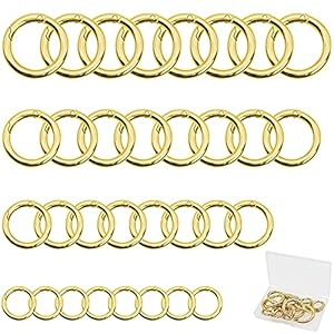 XINGYATU 32 stuks zinklegering ronde karabijnhaken, lente snap, ronde karabijnringen sleutelhanger (goudkleurig)