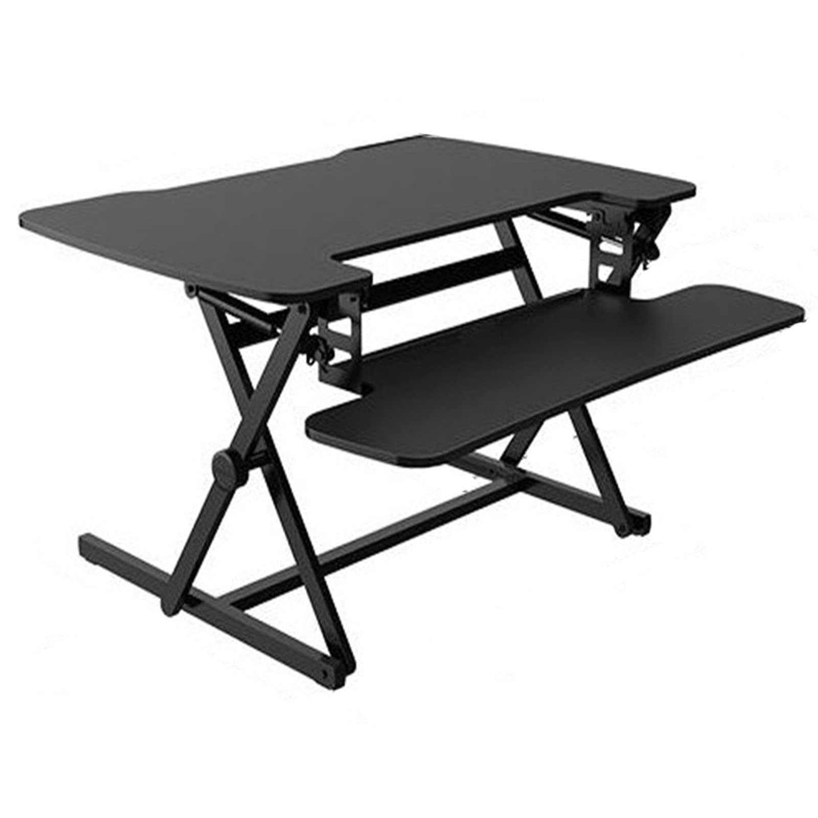 CGCSYZ Height Adjustable Standing Desk - Ergonomic Mobile Office Workbench White 89x59x14-50cm - Ideal for Home Study & Remote Work Boost Productivity & Comfort (Noir 68x59x14)