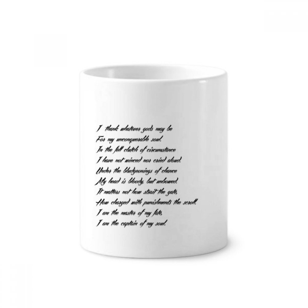 Mug en céramique Never Surrender blanc 350 ml porte-stylo original - 3