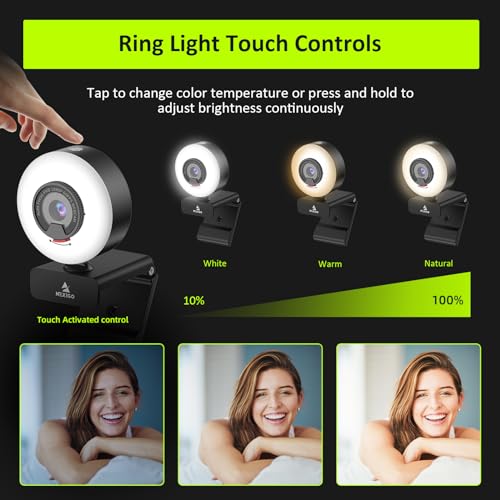 Image of NexiGo N960E 1080P 60FPS Webcam with Light, Software Included, Fast AutoFocus, Built-in Privacy Cover, USB Web Camera, Dual Stereo Microphone, for Zoom Meeting Skype Teams Twitch