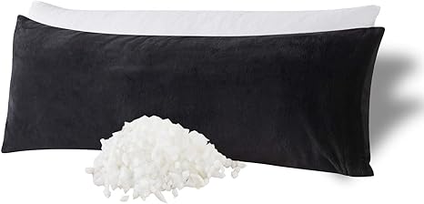 WhatsBedding Memory Foam Body Pillow with Plush Fuzzy Cover, Full Body Pillow for Adults, Long Pillow for Sleeping, Soft Pillow Fluffy Supportive