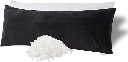 WhatsBedding Memory Foam Body Pillow with Plush Fuzzy Cover, Full Body Pillow for Adults, Long Pillow for Sleeping, Soft Pillow Fluffy Supportive