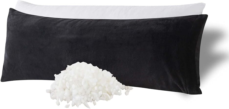 WhatsBedding Memory Foam Body Pillow with Plush Fuzzy Cover, Full Body Pillow for Adults, Long Pillow for Sleeping, Soft Pillow Fluffy Supportive