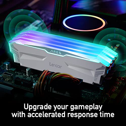 Image of Lexar 16GB (2x8GB) ARES RGB DDR4 RAM 4000MT /s CL18 1.4V Desktop Memory, White (LD4EU008G-R4000GDWA)