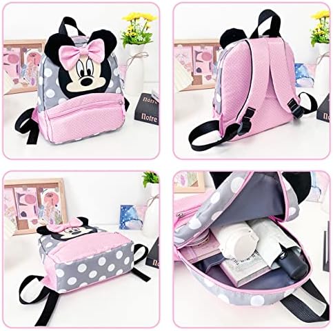 Minnie Mouse School Bag - WENTS 3D Pink Backpacks for Girls Large Rucksack Backpack for School Travel Cute Accessories for Girls Merchandise Gifts for Girls