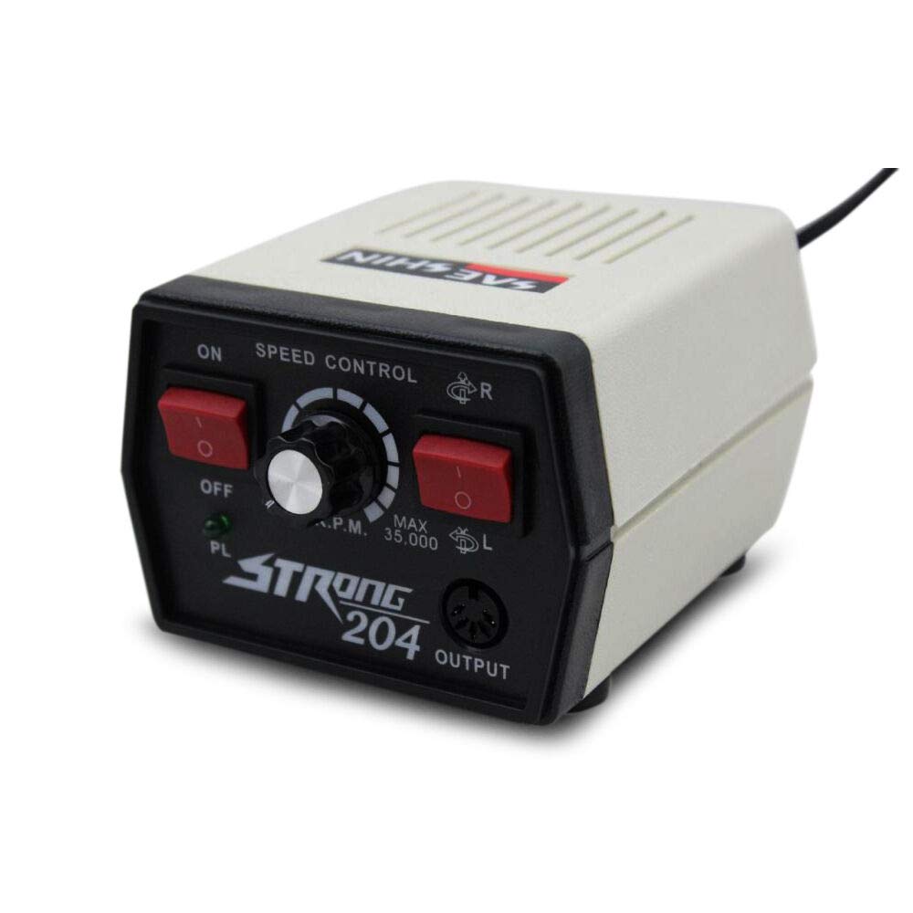 Lucidatrice micro motore Strong 204 + 102 L, 65 W, design compatto, rotazione destra/sinistra, adatta per lavori di precisione