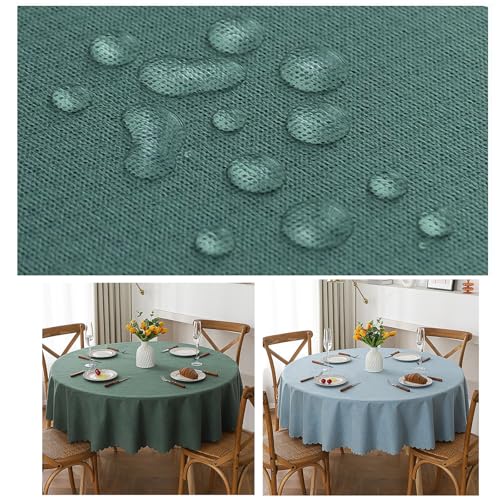 Nappe de table imperméable en lin lavable pour repas de mariage et extérieur