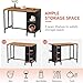LITTLE TREE Kitchen Island with 5 Storage Shelves, 43 Inch Kitchen Shelf Coffee Bar Table with Large Worktop, Industrial Butcher Block Island, Space Saving, Dark Walnut（Stools Not Included）