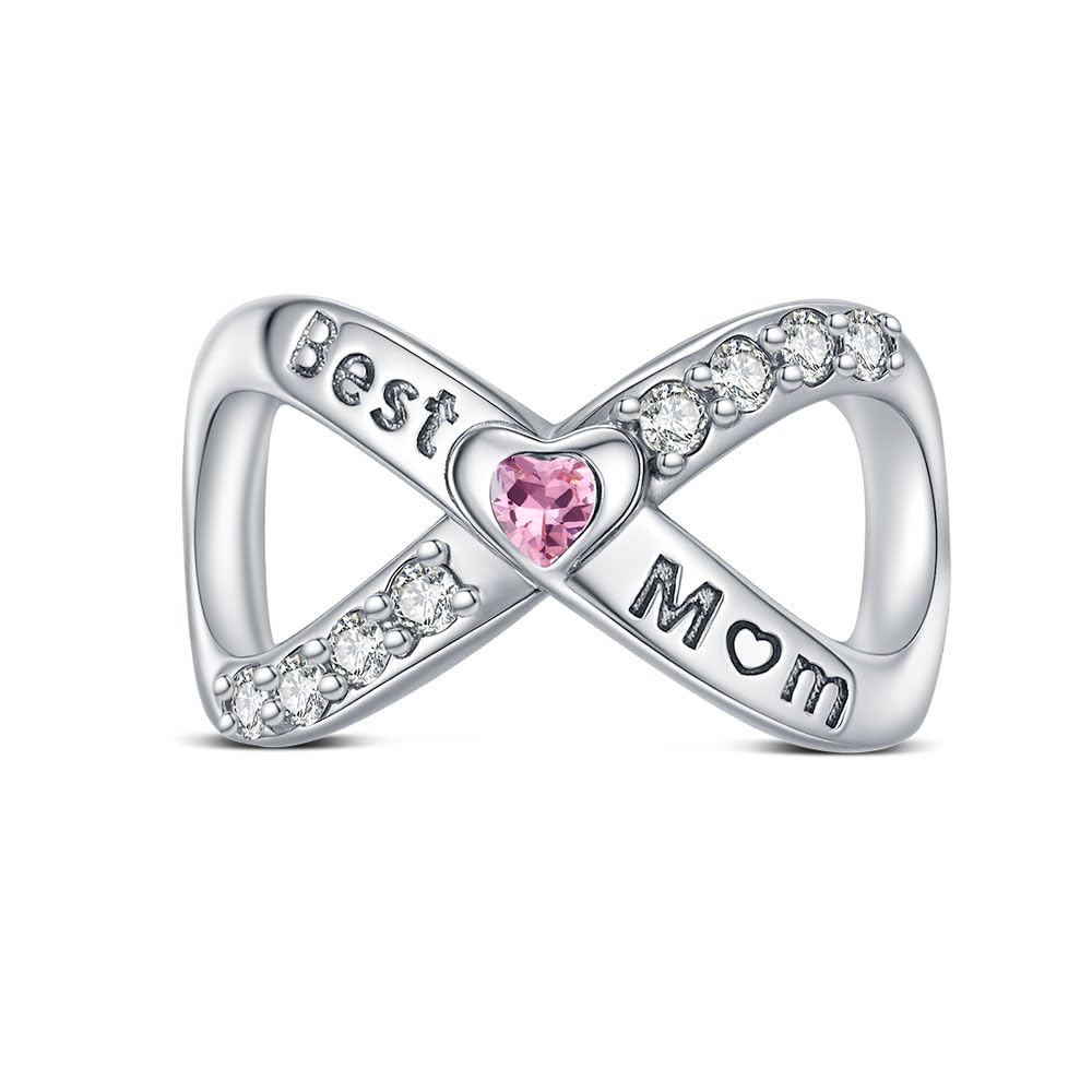 KEQ 925 Sterling Silber Unendliche Familie Charms Anhänger für Armband Charm Liebe ausdrücken Bead Charms für Damen Pendant Muttertag Valentinstag Gift