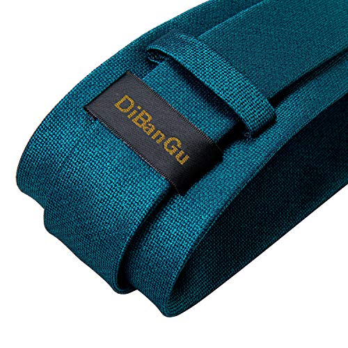 Image of DiBanGu Extra Long Tie for Men 63 inch XL Silk Necktie Set | Pocket Square and Cufflinks, Big and Tall, Jacquard Woven, Gift Box, Paisley /Plaid /Solid /Striped, for Weddinng Party Business