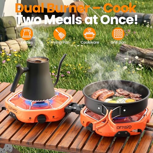 Propane 2 Burner Camping Stove with Carrying Bag, Portable Folding Gas Stove for Camping, Backpacking Camp Stove for Out - Additional View