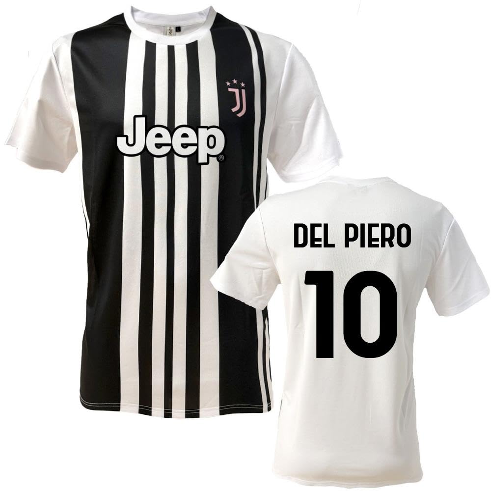 JUVENTUS Maglia Calcio Juve Bianco Nera | Campionato Serie A | Replica Ufficiale FC | Personalizzabile con Nome e Numero PS 41410-MIX-4