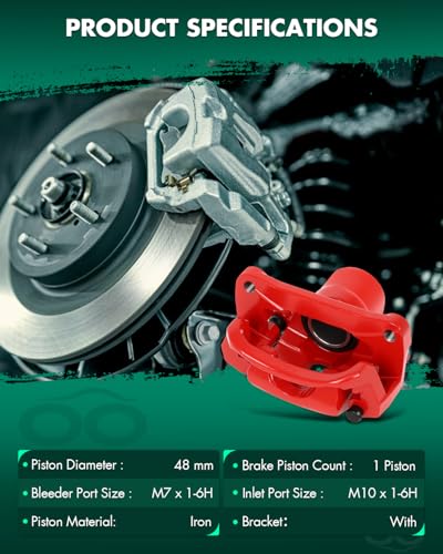 Image of SCITOO Rear Right Brake Caliper With Bracket 19B3276 Red Compatible For Toyota For Sequoia 2008-2017 For Toyota For Tundra 2007-2017