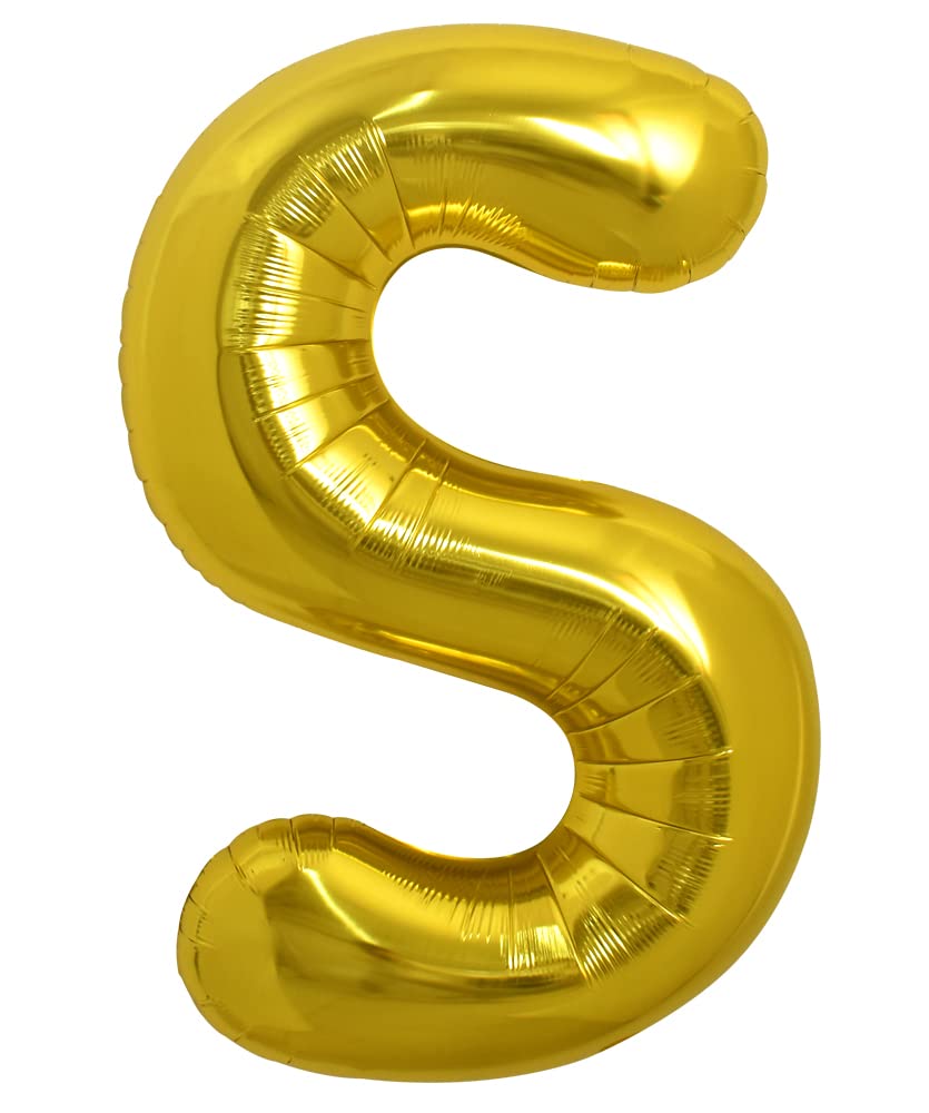 TONIFUL 40 Inch Large Gold Letter S Balloons, Helium-Filled Mylar Big Balloons for 2026 New Year Eve Graduation Wedding Baby Shower Birthday Party &