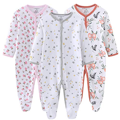 Image of Kiddiezoom Baby Footed Cotton One-Piece Romper Jumpsuit