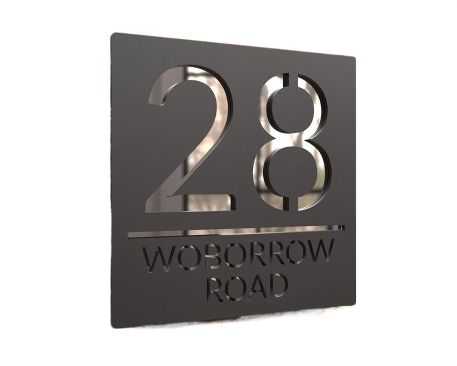 House Numbers Large Door Numbers, Personalized Acrylic House Number Matt Black Modern Sign House Address Plaque Laser Cut 3d Floating Number plaques)(Black silver,18cm (7 inch))