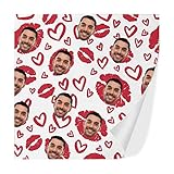 Custom Personalized Gift Wrap Funny Face Photo Lips Love Gift Wrapping Paper for Birthday,...