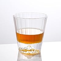 Vista 3 de XIANGBAN Vasos de whisky, vasos de bebida cortados a mano de 10 onzas, vasos de whisky de cristal de cristal, vasos de borbón, vidrio anticuado