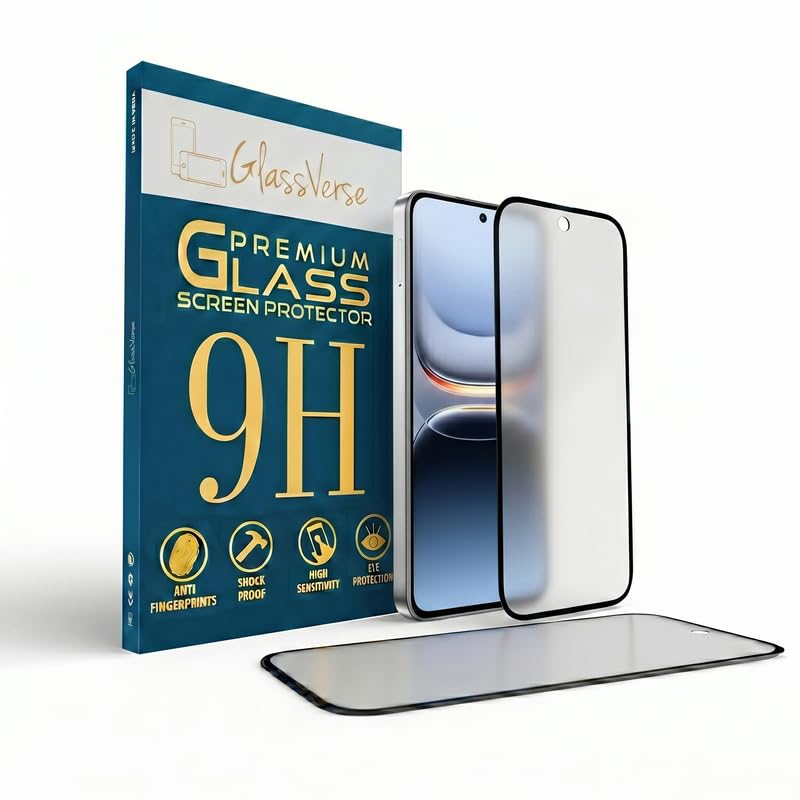 GlassVerse D+ Matte Tempered Glass With 18H Hardness For IQOO 13 5G (Pack Of 2) with Free Installation Kit. Full screen