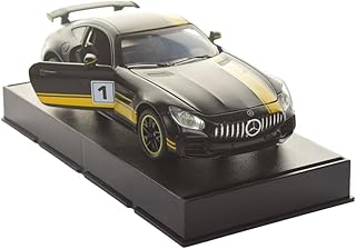 لعبة سيارة سباق مرسيدس للأطفال سريعة ومرحة من ميني اوتو، أسود وأصفر