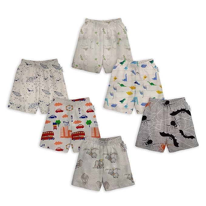 Image of Navy Zone Baby Regular Printed Mix Shorts (Set of 6) (Multi Colors, 24-36 Months)