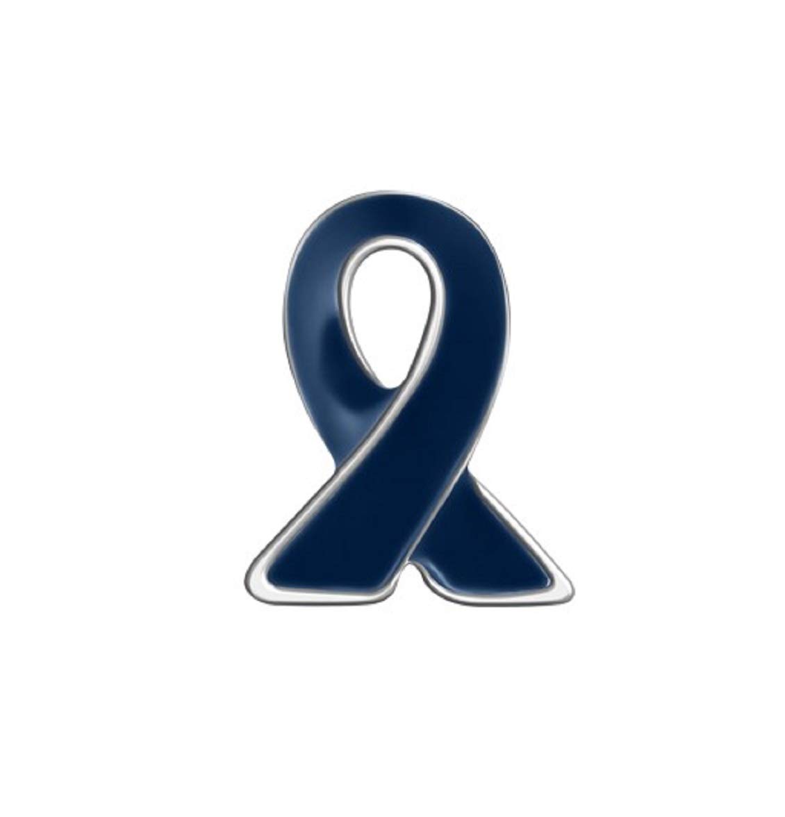 10/25/50/100pcs Dark Blue Ribbon Awareness Pin: Show Your Support for Colon Cancer, Child Abuse, Rectal Cancer, and Human Trafficking Causes - Perfect for Fundraising Events, 1 Piece, Sterling Silver,