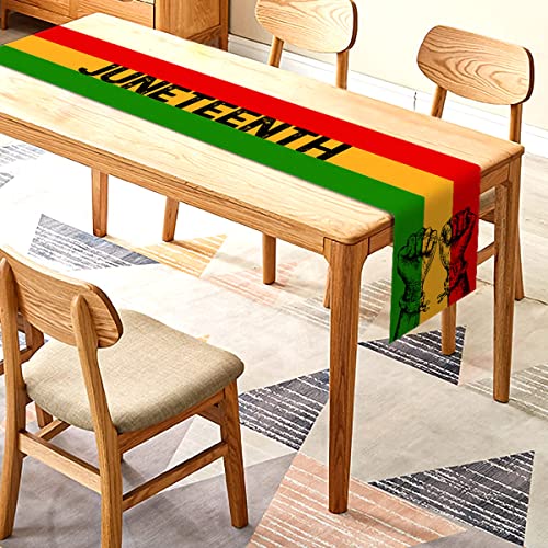 Sunwer Juneteenth Table Runner African American Freedom Independence Day Indoor Outdoor Party Table Cover Decoration Home Kitchen Dining Room 13 X 72Inch #TOP3