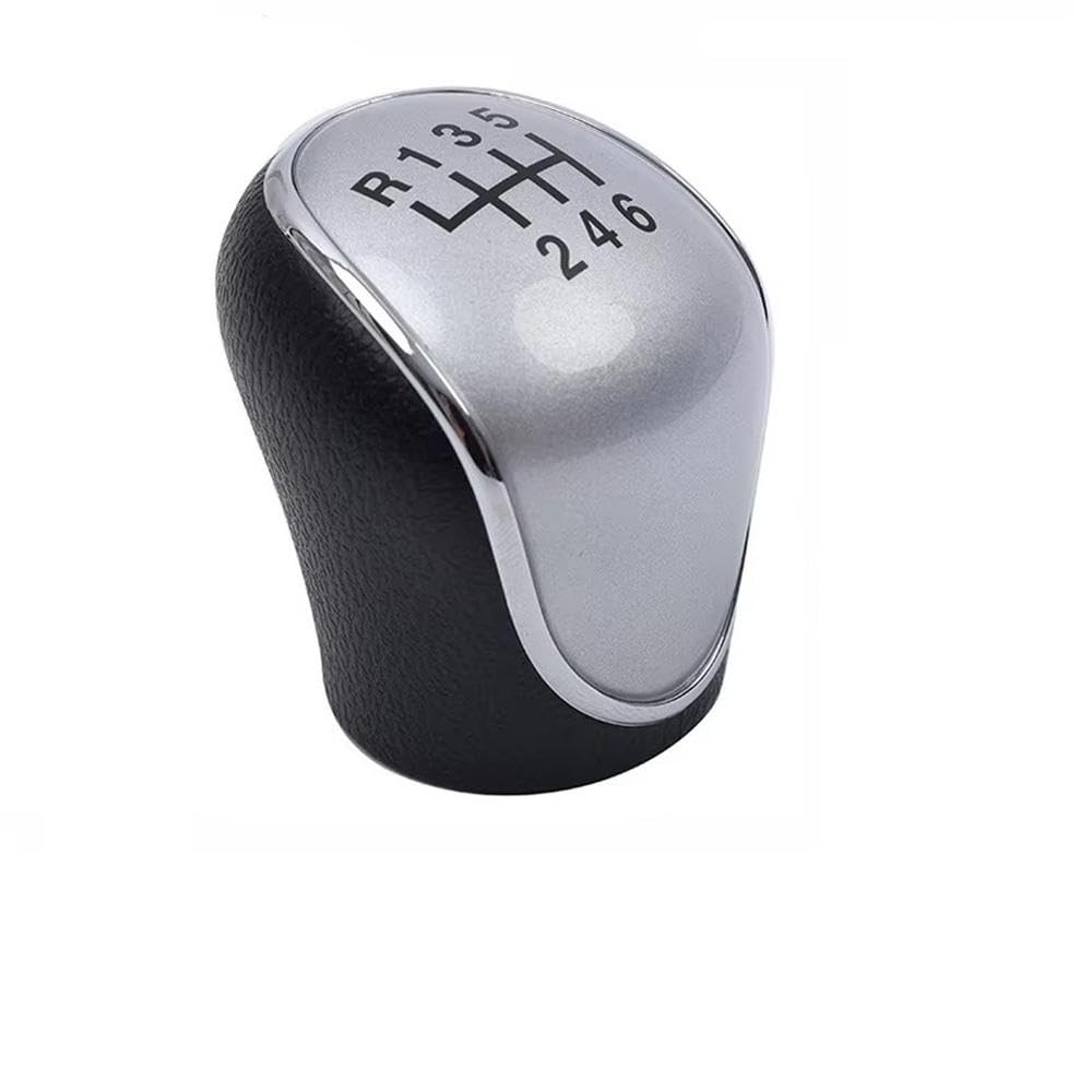 YDXHERTA 6 Speed Silver Black Manual Gear Shift Knob for Hyundai IX35 2010 2011 2012 2013 2014 2015 2016 Auto Parts(Silver)