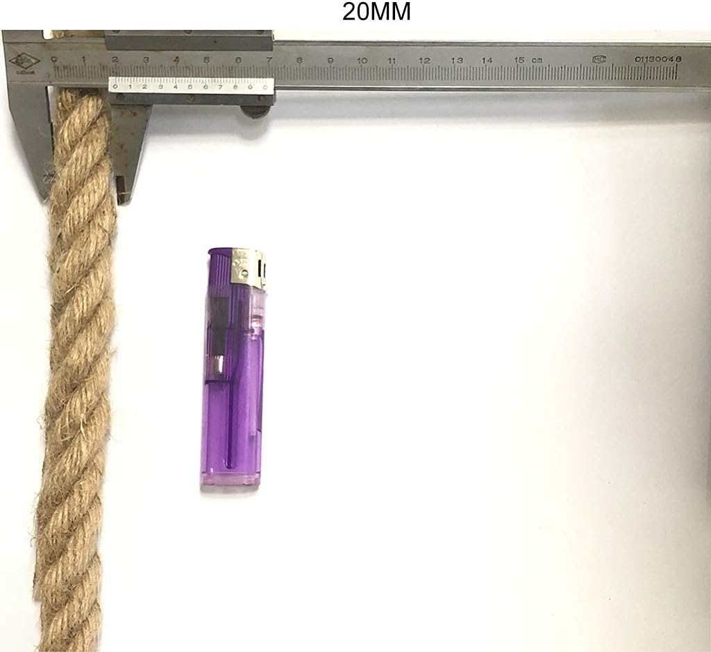 Jute Rope,Natural Jute Twine Heavy Duty Hemp Rope Twisted Twine for Craft, Dock, Climbing,Tree Hanging Swing(20mm)