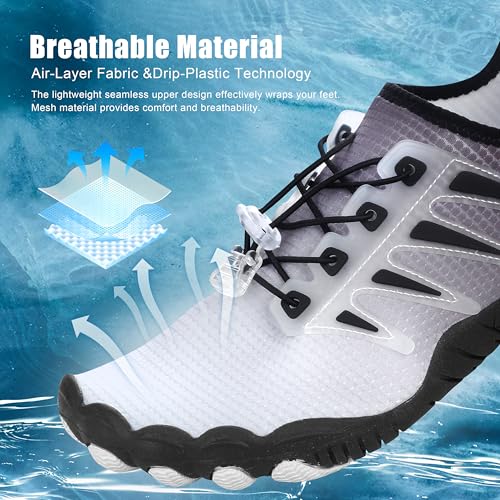 Water Shoes for Men Women, Quick-Dry Barefoot Aquashoes for Beach Swim, Water Sports Like Surf Kayak Yoga, Water Park3