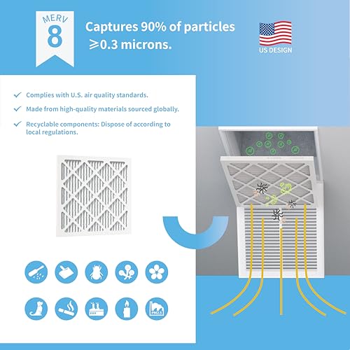 Image of 14x14x1 MERV 8 Air Filter 2-Pack for HVAC Furnace
