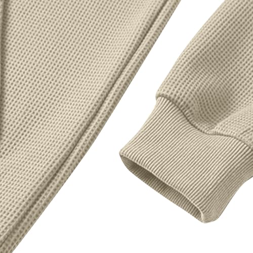 Mens Hoodies Pullover Loose Fit Waffle Knit Sweatshirt Long Sleeve Casual Fashion Gym Hooded Shirt With Kanga Pockets4