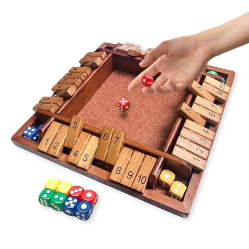 Shut the Box Juego De Mesa De Madera Para 4 Jugadores miniatura 1