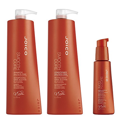 Joico Smooth Cure Shampoo & Conditioner, 33.8 oz Duo & Joico Leave In Rescue Treatment, 3.4 oz