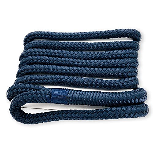 HonuNautic Boot Fenderleine | Festmacherleine | Fenderseil | Festmacher | Tau | Seil 8, 10, 12 mm Durchmesser mit Auge, 2 m oder 3 m Lang, in Dunkelblau oder Schwarz (ø 12 mm, 3 m lang)