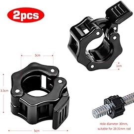 2Pcs Olympic Barbell Clips 30mm Weightlifting Bar Clips Professional Olympic Weight Barbell Locks Collar Clamp for Workout Fitness & Strength Training