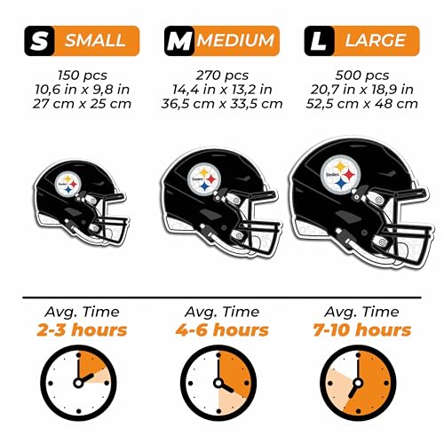 Iconic Puzzles, Pittsburgh Steelers Helmet, Wooden Puzzle officially licensed NFL, 100% sustainable - Image 4