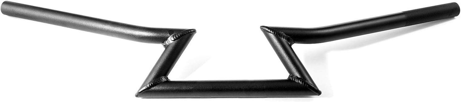 Krator Motorcycle 7/8" Inch Handlebars Zed Bar Black Compatible with Cafe Racers Cruisers Harleys Honda CMX 250 450 Rebel Fury