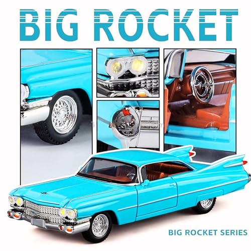 Image of Mashes Metal Diecast Cadillac Vintage Model Car for Kids & Collectors | Classic Pull Back Alloy Toy Car with Openable Doors | Retro Luxury Car Scale Model【Colors as Per Stock】