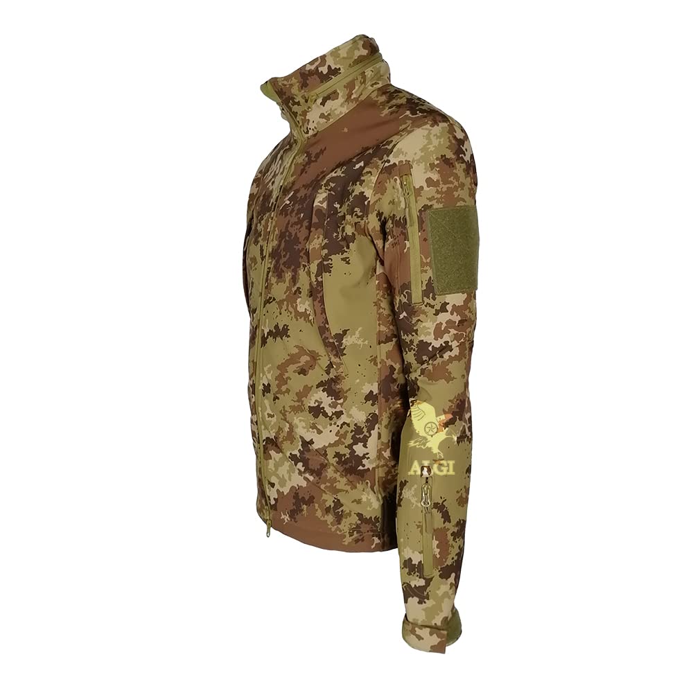 ALGI Giacca Termica Soft Shell con Cappuccio SUMMIT MIMETICA VEGETATO