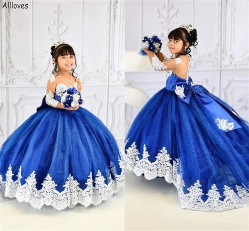 GZCYL Sequin Pageant Dress for Girls Sparkly Long Sleeves Flower Girl Dress for Wedding Applique4