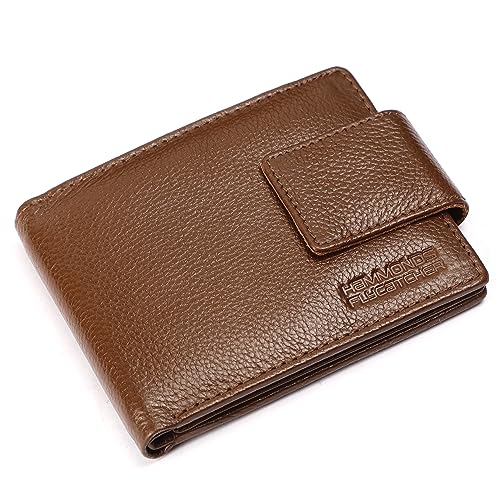 HAMMONDS FLYCATCHER RFID Protected Bi-Fold Wallet for Men Leather Original, Mens Wallet, Leather Wallets for Men Stylish, 7 Card Slots, 1 ID Slot, Zipper Coin Pocket, Gift for Mens - Brushwood