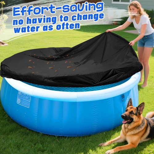 MEWTOGO Capa Para Piscina De Cachorro 72 Pol. - Redonda À Prova D'Água E Resistente A Rasgos Animai