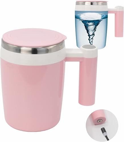 daasigwaa Taza recargable con autoragitación Taza magnética eléctrica de acero inoxidable para oficina cocina viajes café en casa té chocolate