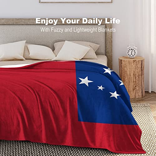 Couverture drapeau des Samoa plaid en microfibre premium toutes saisons - 3