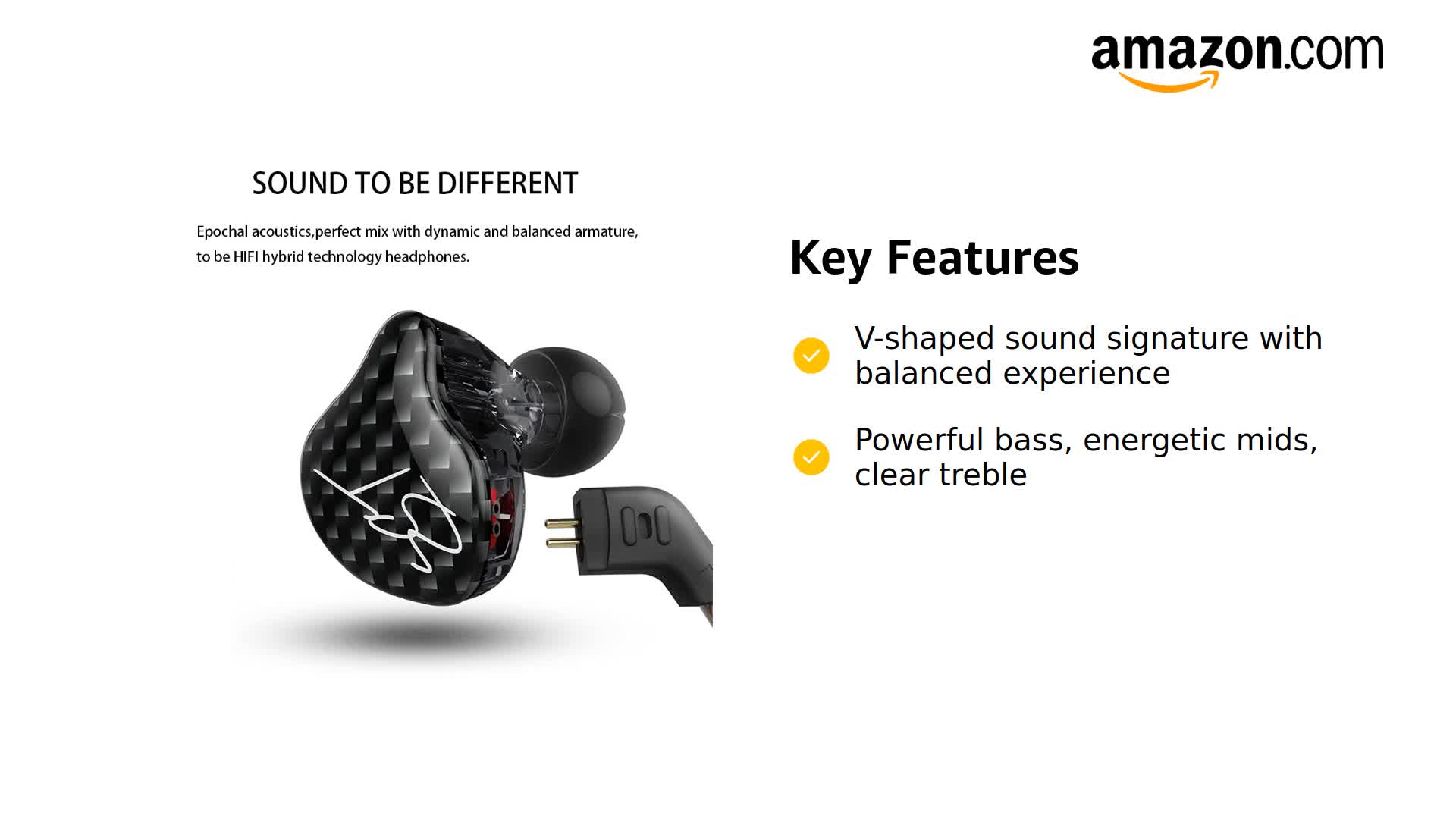 Amazon.com: KZ ZST 1BA 1DD in Ear Earphone Clear HiFi Monitor
