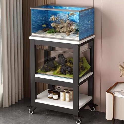 Beweglicher Aquariumständer mit Rädern, Aufbewahrungsregale für Aquarien, Terrarium...